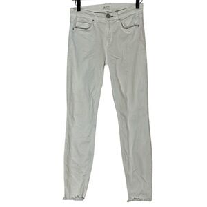 McGuire White Ankle Jeans Skinny Raw Hem Made in LA Stretchy Size 26